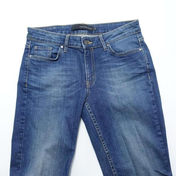 Calvin Klein Jeans Women's 6 Blue Denim Fitted 5-Pockets Medium‎ Wash Straight - Picture 3 of 8